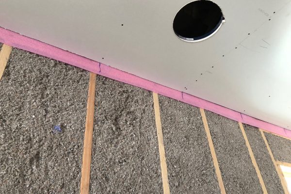 The pink foam lining seen around the ceilings ensures an air-tight seal