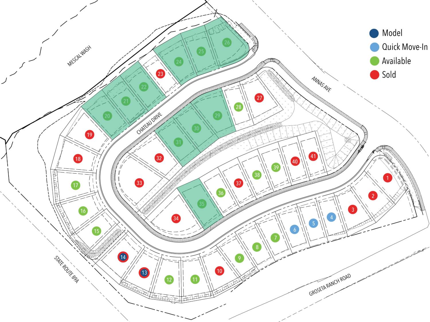 Vineyards-site-plan-Solera Lots on which the Solera fits