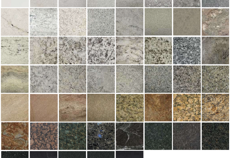 Over 50 standard granite options